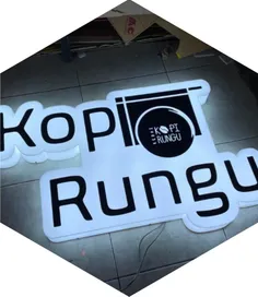 Neon Box Akrilik Bentuk Custom 1 Sisi