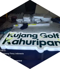 Neon Box Akrilik Bentuk Kotak 2 Sisi